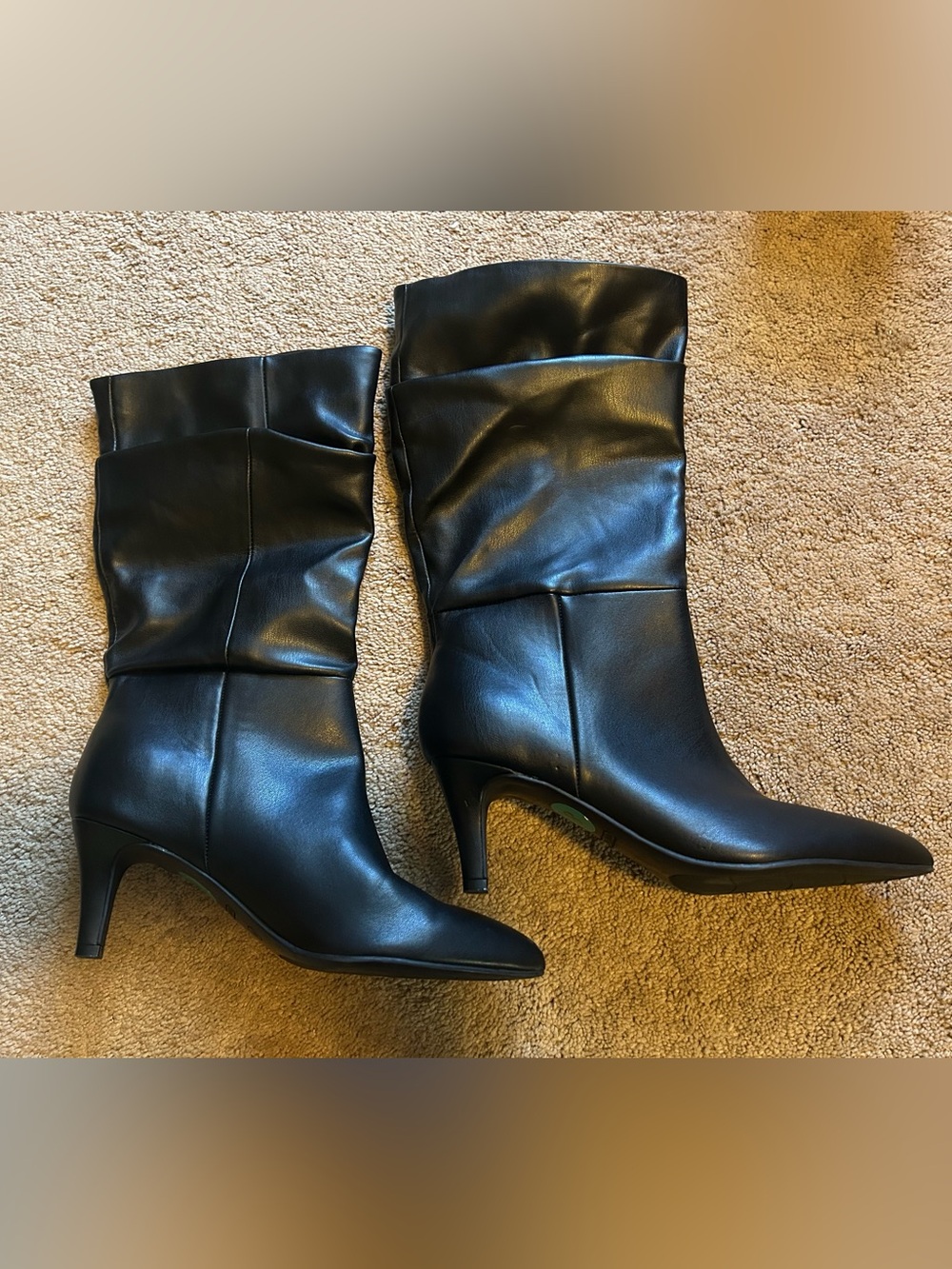 Nine West Black Mid-Calf Pointed Toe Heeled Boots